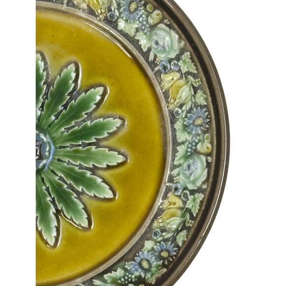 Wedgwood England Antique Late 1800's Majolica Small Comport Floral Motifs-Rare - Picture 7 of 14